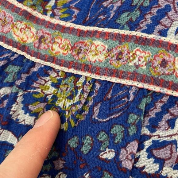 SEA New York Rosita Smocked Square Neck Puff-Sleeve Cotton Print Midi Dress XS - Picture 10 of 13